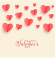 lovely flying papercut hearts valentines day vector image