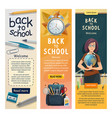 school teacher at class blackboard banners vector image