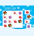 sudoku game for kids with christmas tree ornaments vector image