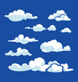 cartoon clouds against blue sky vector image