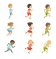 kids running set vector image