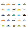 mountain flat icons set vector image vector image