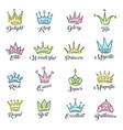 queen crowns sketch vector image vector image