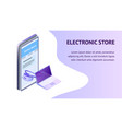 electronics supermarket isometric banner template vector image