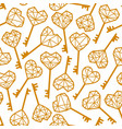 key is in the shape of a heart seamless vector image vector image