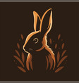 rabbit logo design template bunny character mascot vector image