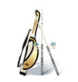 realistic fishing rod isolated on white background vector image vector image