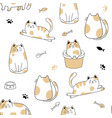 seamless pattern with cute cats creative kids vector image
