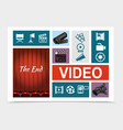 cinema elements composition vector image
