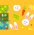 easter rabbit character bunny seamless pattern vector image