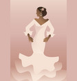 typical spanish woman wearing flamenco dress vector image vector image