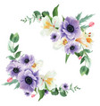 botanical flower watercolor bouquet elegance vector image