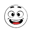 hand drawn happy emoticon vector image