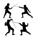 black silhouette of fencing on a white background vector image