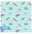 seamless pattern with cartoon cars vector image vector image