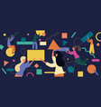 brightly colored teamwork concept with geometric vector image