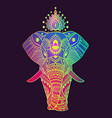 boho elephant floral design vector image vector image