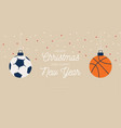 sport merry christmas horizontal banner vector image vector image