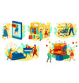 shopping cartoon people cartoon characters online vector image vector image