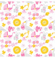 baby girl seamless pattern vector image