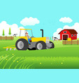 farmer driving a tractor vector image