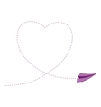sign with paper plane and heart vector image