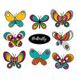 hand drawn butterfly logo design collection vector image vector image