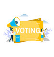 voting woman speaking through megaphone vector image