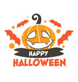 happy halloween autumn holiday celebration carved vector image