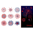 set of fireworks design vector image