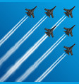 military fighter jets with condensation trails vector image