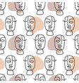 people one line drawing women faces pattern vector image vector image