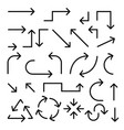 set of black arrows vector image