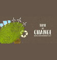 environment day banner green finger print earth vector image vector image