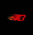 letter b on fire with automotive vector image