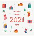 lovely happy new year 2021 minimalistic vector image vector image