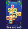 mahjong fish world - mobile vector image