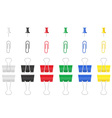 color office paper clip and pushpin vector image