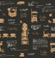 seamless background on the coffee theme vector image