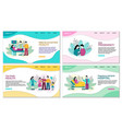 set four different pregnancy related templates vector image