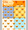 set of animal seamless patterns with fox 1 vector image