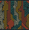 tribal geometric seamless pattern with grunge vector image