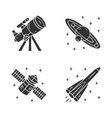 astronomy glyph icons set space exploration vector image
