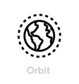 satellite globe earth icon editable line vector image vector image