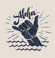 surf hand sign vector image