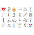 hospital colorful icons set vector image