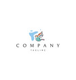 logo on which an abstract image a flying vector image