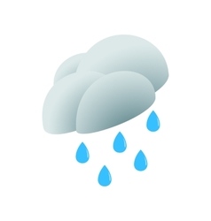 Cloud with rain drops icon cartoon style Vector Image