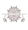 hand drawn boho style design with mandala arrow vector image
