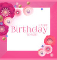 happy birthday cute congratulation card template vector image